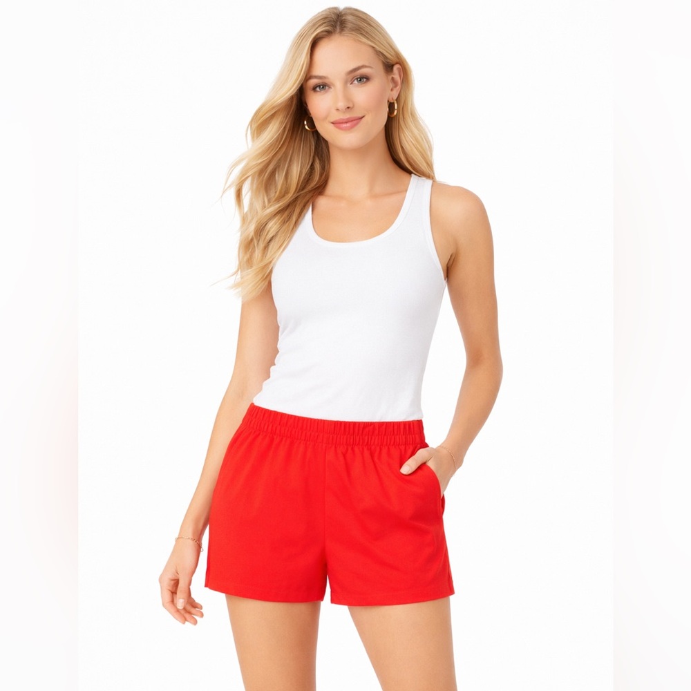 J. Crew board walk pull on shorts size 4 red